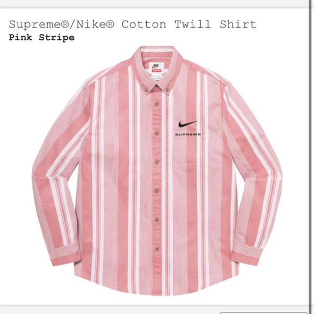 トップスM Supreme Nike Cotton Twill Shirt Pink