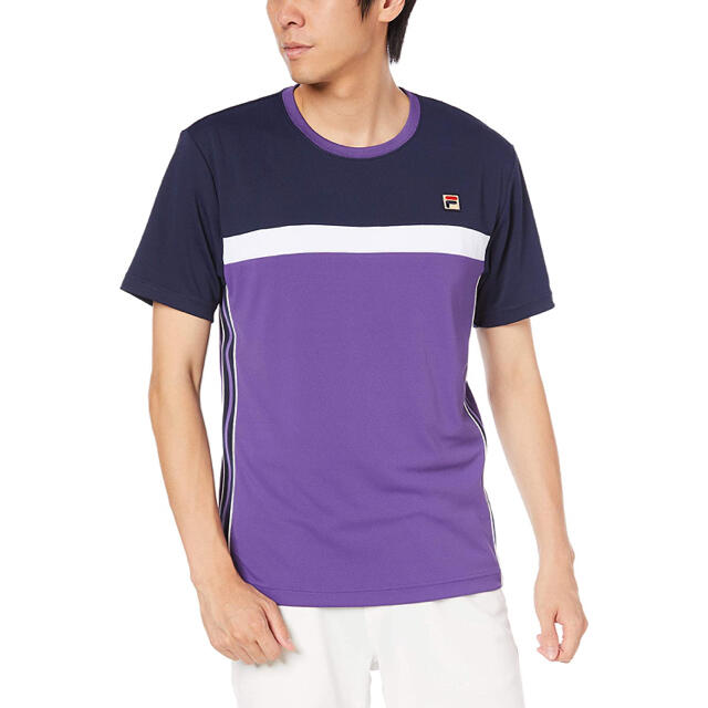 FILA フィラテニス テニスウェア 半袖ゲームTシャツ パープル メンズL新品