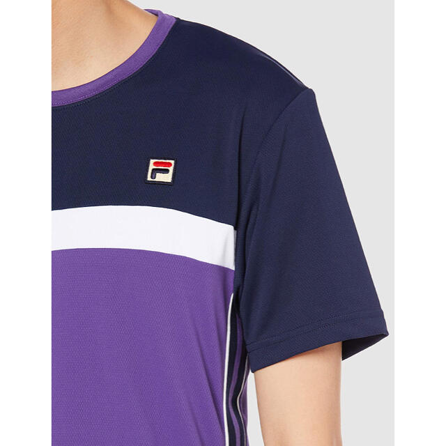 FILA(フィラ)のFILA フィラテニス テニスウェア 半袖ゲームTシャツ パープル メンズL新品 スポーツ/アウトドアのテニス(ウェア)の商品写真