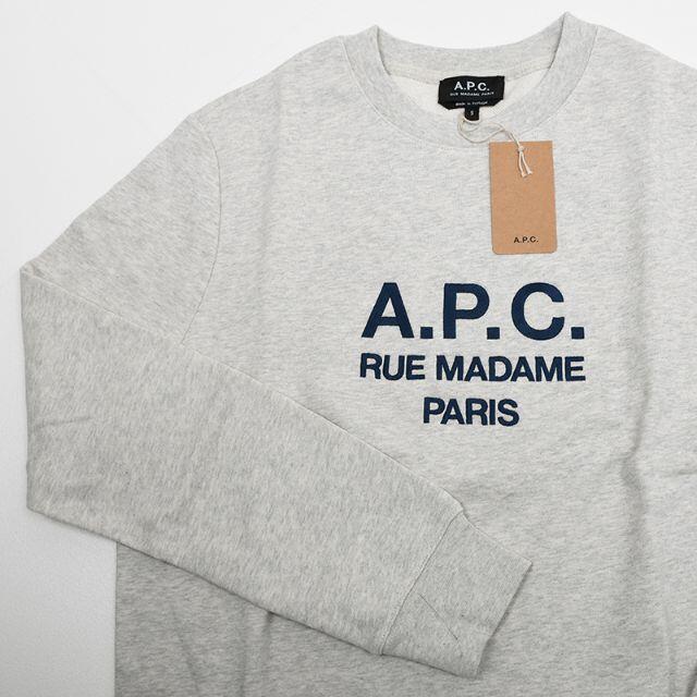 A.P.C アーペーセー　スエット　トレーナー　ロゴ刺繍　ライトグレー　L