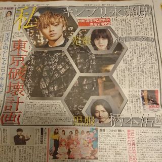 ジャニーズ(Johnny's)の3/15 King&Prince 永瀬廉 新聞記事 主演映画 東京中日スポーツ(印刷物)