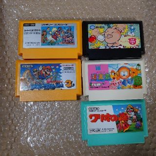 ニンテンドウ(任天堂)のファミコン カセット 5個セット(家庭用ゲームソフト)