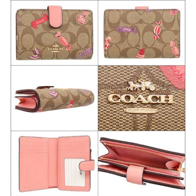 COACH   新品 未使用 COACH コーチ 二つ折り財布 財布 キャンディ柄の