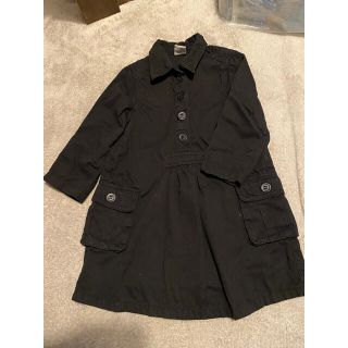 プチバトー(PETIT BATEAU)のプチバトー　シャツワンピース　黒(ワンピース)