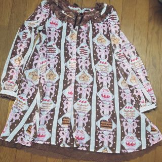 アンジェリックプリティー(Angelic Pretty)のangelic pretty Petit patisserie op ブラウン(ひざ丈ワンピース)