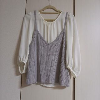 レッセパッセ(LAISSE PASSE)のレッセパッセ　シフォンブラウスとニットキャミソールセット(シャツ/ブラウス(長袖/七分))