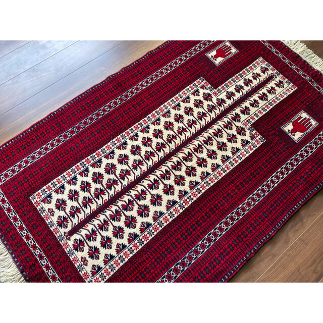 バルーチ族 トライバルラグ ペルシャ絨毯 158×101cm インテリア/住まい/日用品のラグ/カーペット/マット(ラグ)の商品写真