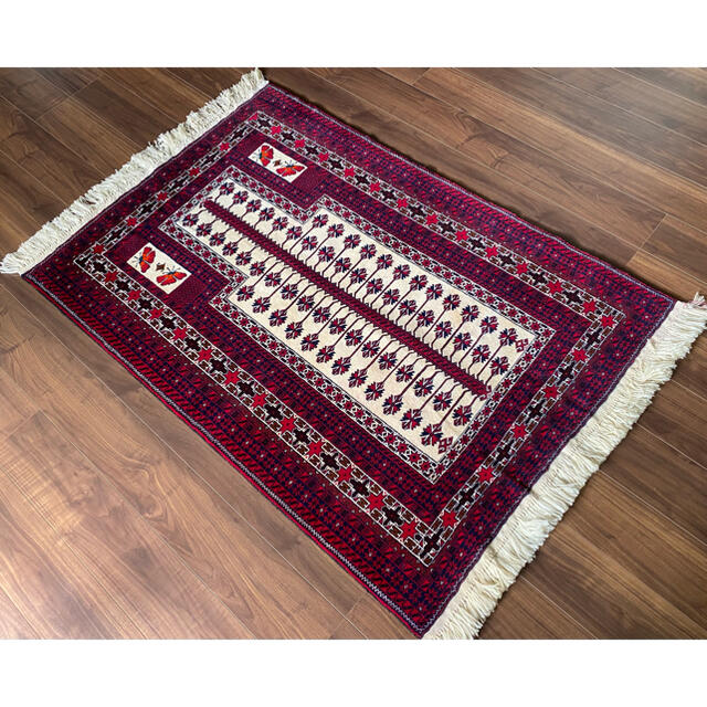 バルーチ族 トライバルラグ ペルシャ絨毯 150×103cm インテリア/住まい/日用品のラグ/カーペット/マット(ラグ)の商品写真