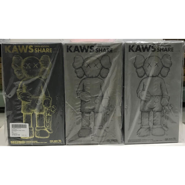 KAWS ×MEDICOMTOY カウズシェア KAWS SHAREブラウンブラックグレー状態