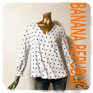 バナナリパブリック(Banana Republic)のBANANA ♥ 大人綺麗ドット 水玉 カシュクール トップス(シャツ/ブラウス(長袖/七分))