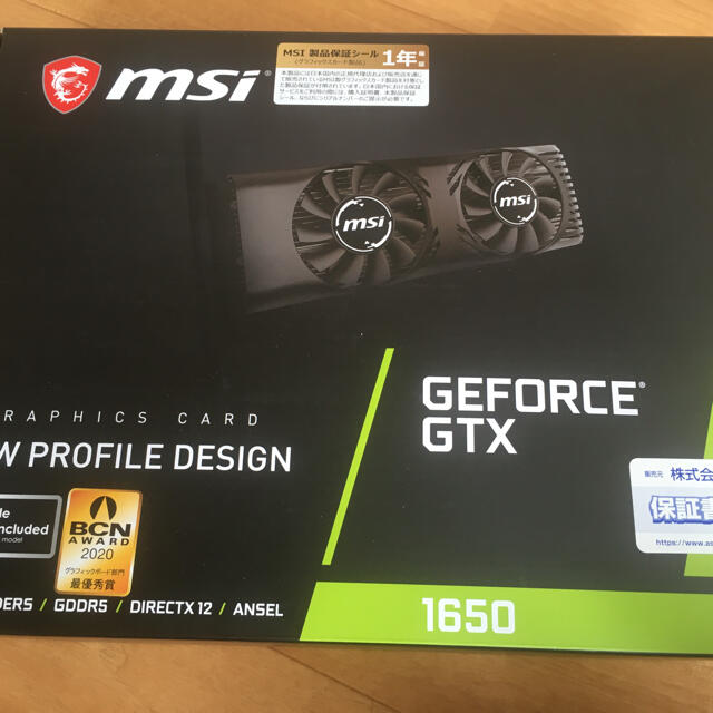 MSI GeForce GTX 1650 LP対応 GDDR5 4GBスマホ/家電/カメラ