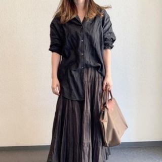 ラウンジドレス(Loungedress)の◇Loungedress◇綿麻ビッグシャツ ブラック デニム(シャツ/ブラウス(長袖/七分))