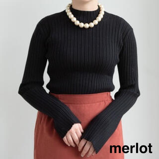 メルロー(merlot)の新品【 メルロー 】ハイネック ニット リブ カットソー (ニット/セーター)