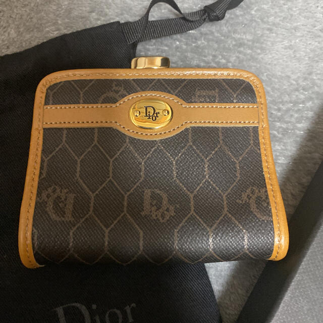 【国産】 クリスチャンディオール Dior コインケース 財布 がま口 ハニカム柄 財布