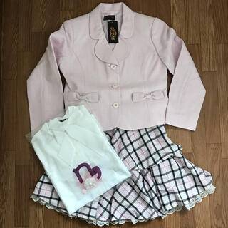 ニッセン(ニッセン)のニッセン 女の子 スーツ 3点セット ピンク 130(ドレス/フォーマル)
