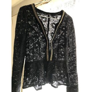 レッドヴァレンティノ(RED VALENTINO)の最終お値下げ❗️新品・末使用品☆ゴールドチェーン　レース　ジャケット(ボレロ)