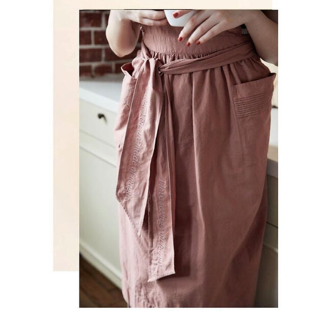 Herlipto Washed Cotton Apron Rose