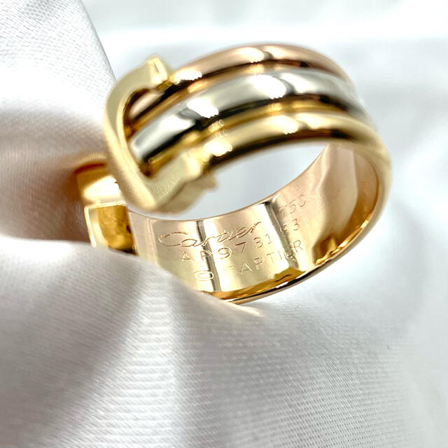 Cartier カルティエ 2Cリング スリーゴールド 指輪 #53 約13号