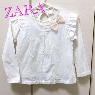 ザラキッズ(ZARA KIDS)の最終価格❗️【ZARA】蝶刺繍レーストップス　92cm(ブラウス)