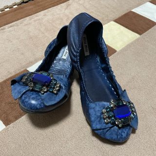 ミュウミュウ(miumiu)のmiumiu フラットパンプス　37サイズ(バレエシューズ)