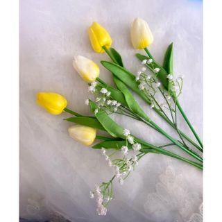 綺麗な花　枯れない花  チューリップ 造花 インテリア　単本5本売り(置物)