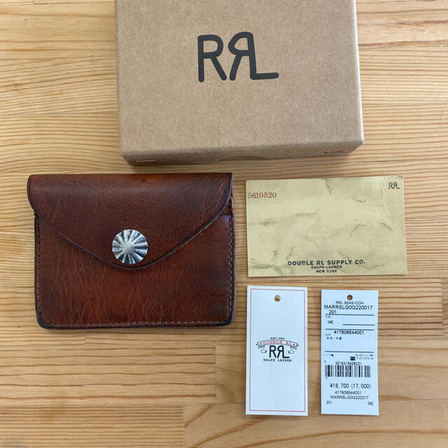 RRL(ダブルアールエル)のRRL  レザー コンチョ カードケース　 新品 未使用 タグ付き 箱付き  メンズのファッション小物(折り財布)の商品写真