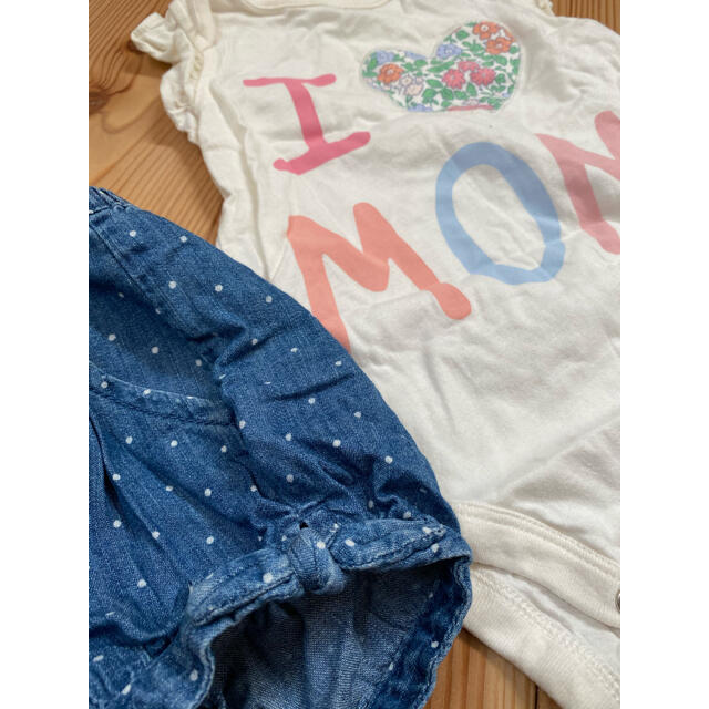 babyGAP(ベビーギャップ)のGAP 女の子　夏服　ベビー服　ロンパース　かぼちゃパンツ キッズ/ベビー/マタニティのベビー服(~85cm)(ロンパース)の商品写真