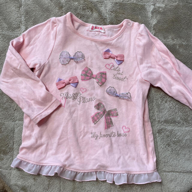 mezzo piano(メゾピアノ)のメゾピアノ　AラインロンT 100 キッズ/ベビー/マタニティのキッズ服女の子用(90cm~)(Tシャツ/カットソー)の商品写真