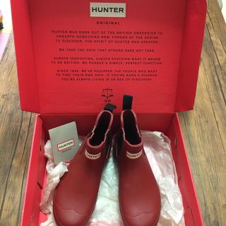 ハンター(HUNTER)のチャチャ様専用　HUNTER レインブーツ　赤　新品未使用(レインブーツ/長靴)