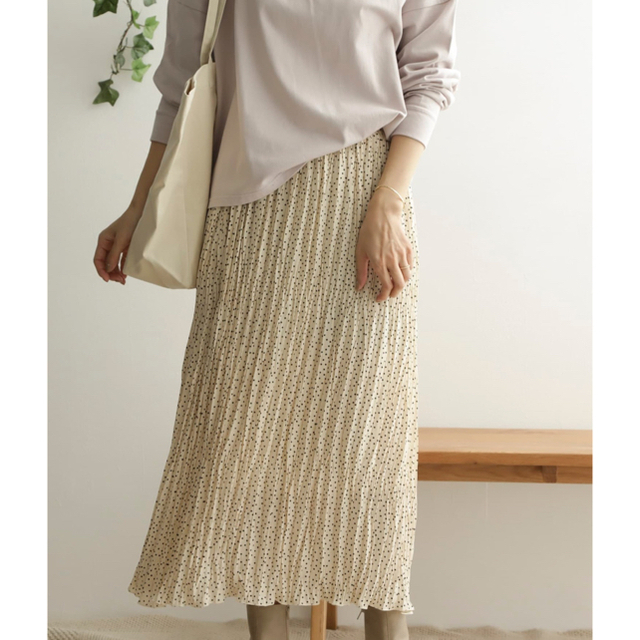 URBAN RESEARCH DOORS - DOORS ドットプリーツスカート🌸IVORY♪新品