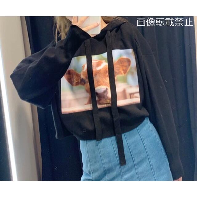 ZARA(ザラ)の🌼春新作💐3799◆プリント パーカー スウェット トレーナー レディースのトップス(トレーナー/スウェット)の商品写真