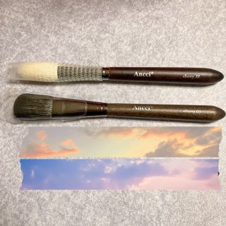 Ancci brush ハイライト チーク ブラシ 2本セット(チーク/フェイスブラシ)