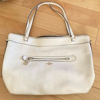 コーチ(COACH)の【coach】トートバッグ ホワイト【肩掛け紐付】(トートバッグ)