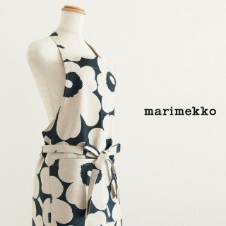 マリメッコ(marimekko)のマリメッコmarimekkoエプロンダークグリーンピエニウニッコ柄新品キッチン(その他)