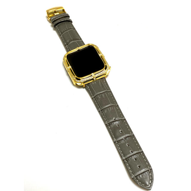アップルウォッチカスタムダイヤカバーベルトセット　シルバー925 メンズの時計(レザーベルト)の商品写真