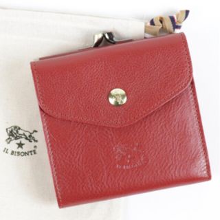 イルビゾンテ(IL BISONTE) がま口 財布(レディース)(レッド/赤色系