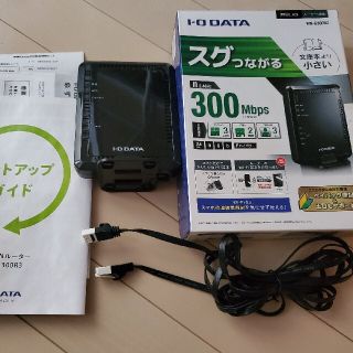 アイオーデータ(IODATA)のI-O DATA 11n/b/g対応　WiFiルーター　+　LANケーブル(PC周辺機器)