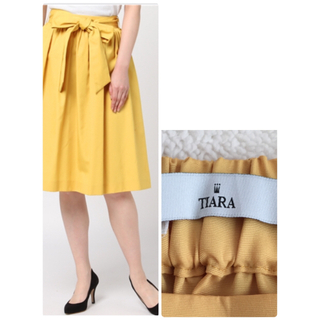ティアラ(tiara)のTIARA リボン付きスカート(ひざ丈スカート)