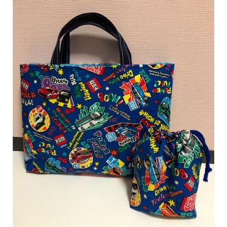 ❣️SALE☆トミカレッスンバッグ・コップ袋☆ハンドメイド(バッグ/レッスンバッグ)