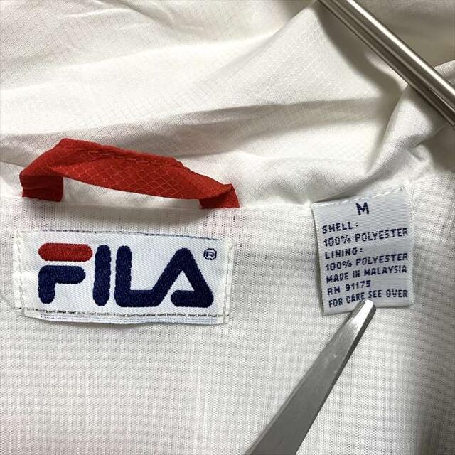 FILA(フィラ)の90s 古着 フィラ ナイロンジャケット トリコロール ワンポイントロゴ メンズのジャケット/アウター(ナイロンジャケット)の商品写真