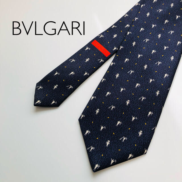 BVLGARI(ブルガリ)のBVLGARI ネクタイ 最高級 シルク 総柄 ネイビー メンズのファッション小物(ネクタイ)の商品写真