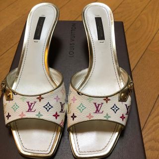 ルイヴィトン(LOUIS VUITTON)の玲奈様専用　ルイビィトン　マルチカラー　ミュール24 お直し済み(ミュール)