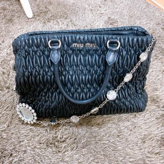 miumiu - miumiu ショルダーバッグ ナッパクリスタル ブラックの通販