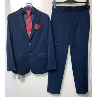 ジーユー(GU)の男の子 スーツ セットアップ　卒業式　入学式　フォーマル　150 ネイビー　紺(ドレス/フォーマル)