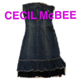 セシルマクビー(CECIL McBEE)のセシルマクビー　ベアトップタイプ　デニムワンピース(ベアトップ/チューブトップ)