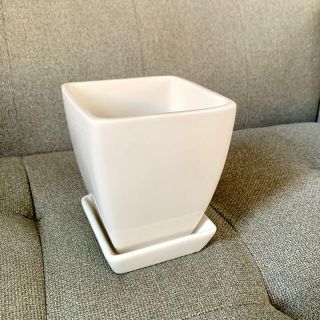 ザラホーム(ZARA HOME)のソーサー付き ★ スクエア 植木鉢 プランター(プランター)