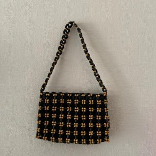 vintage retro wood bag(かごバッグ/ストローバッグ)