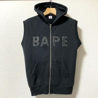 アベイシングエイプ(A BATHING APE)のA Bathing Ape ラインストーン ノースリーブパーカー NIGO期(スウェット)