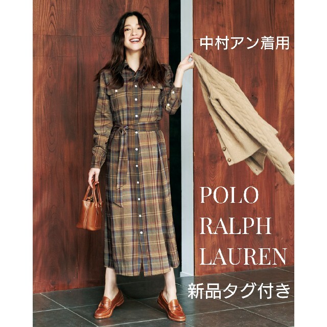 POLO RALPH LAUREN(ポロラルフローレン)の新品 POLO RALPH LAUREN 中村アン チェックシャツワンピース レディースのワンピース(ロングワンピース/マキシワンピース)の商品写真