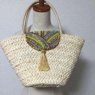 美品♪クーコ cooco★カゴバッグ★(かごバッグ/ストローバッグ)